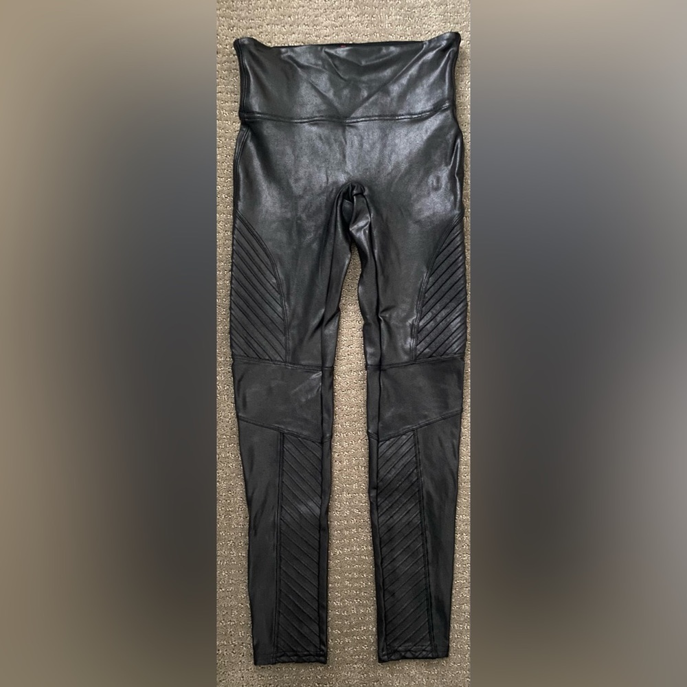 Spanx faux leather moto small petite